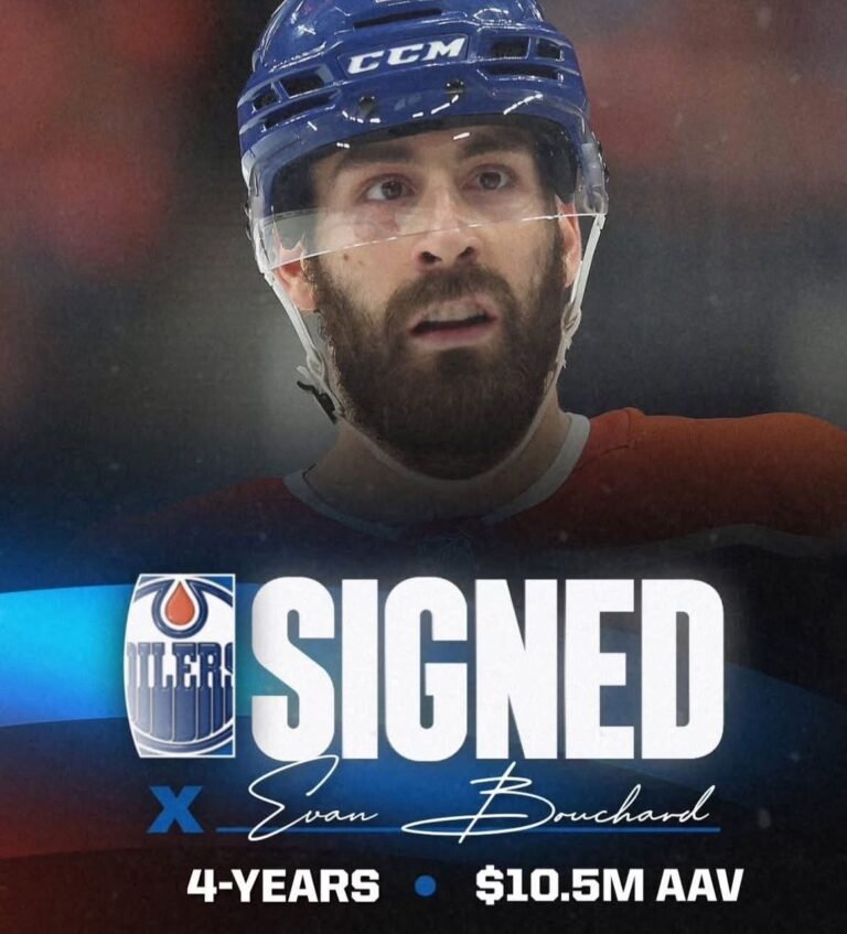 Evan Bouchard, a defenseman, has signed a four-year contract with the Edmonton Oilers worth $10.5 million plus a $42 million extension.