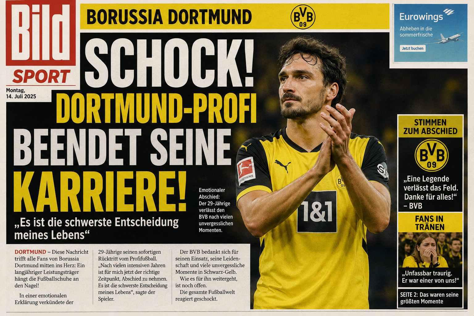 SCHOCKIERENDE NACHRICHTEN BEI DORTMUND