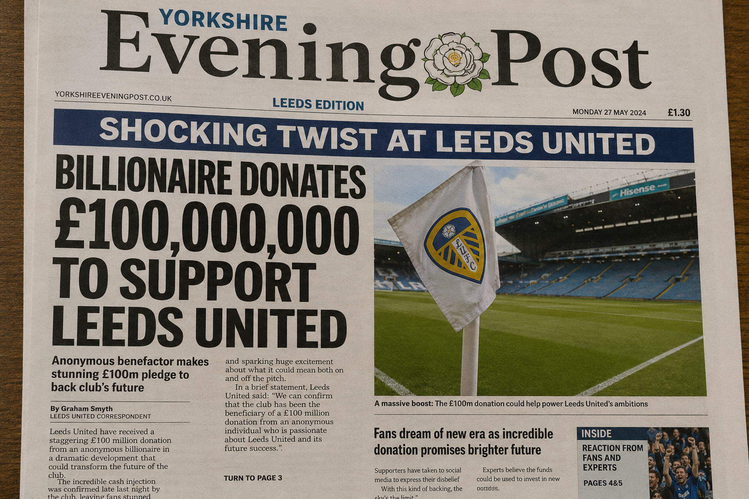 SHOCKING TWIST AT LEEDS UNITED