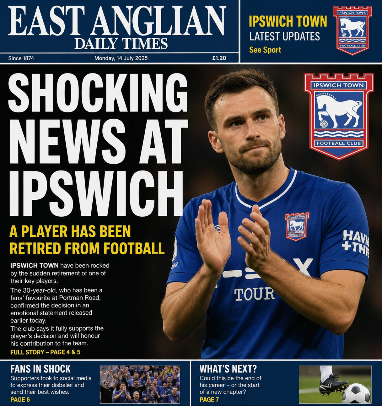 SHOCKING NEWS AT IPSWICH