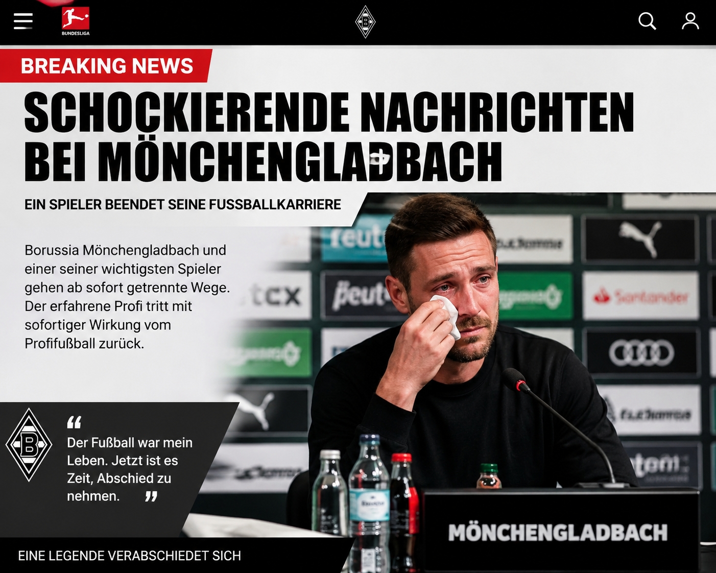 SCHOCKIERENDE NACHRICHTEN BEI BORUSSIA MÖNCHENGLADBACH